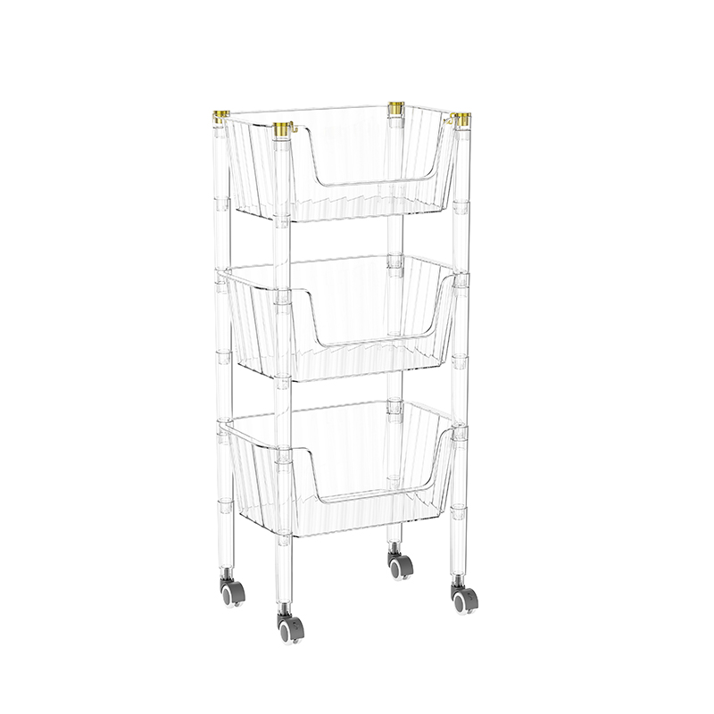 Rõ ràng Giỏ tiện ích 3-Dresser với bánh xe